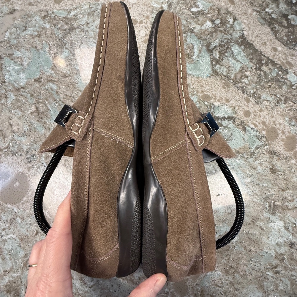 Steve Madden Spectrim Mens 10 Tan Suede Leather Bit Loafers Driving Shoes Brown - Picture 4 of 7